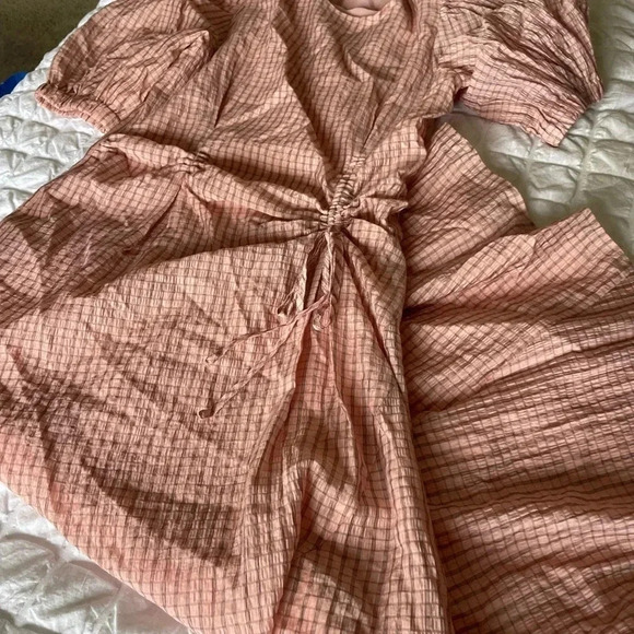 Zara pink gathered cinched waist maxi dress - Picture 9 of 16